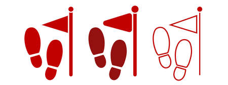 Pedometer icons set. Modern flat design.のイラスト素材