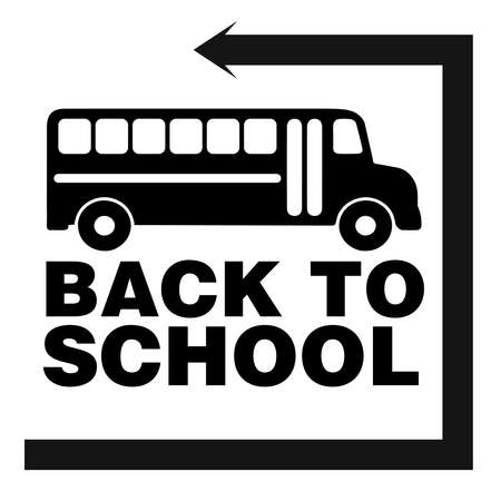 Back to school icon with school bus and return arrow.のイラスト素材