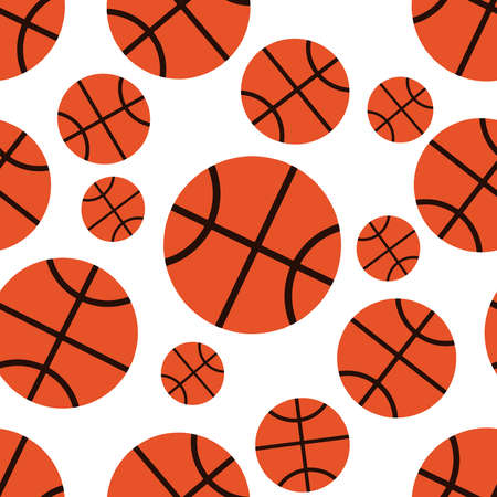 Seamless pattern tile with basketball ball shapes.のイラスト素材