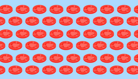 Tomato slices background. Vector. Isometric.