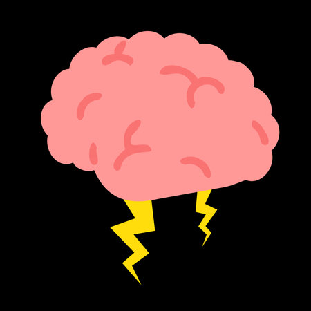 Brainstorming. Brain with thunderbolts. Concept. Vector.の写真素材