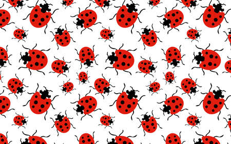 Seamless pattern tile background with ladybugs.の写真素材