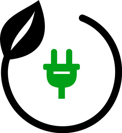 Ecological plug icon. Vector. Flat and modern style.のイラスト素材