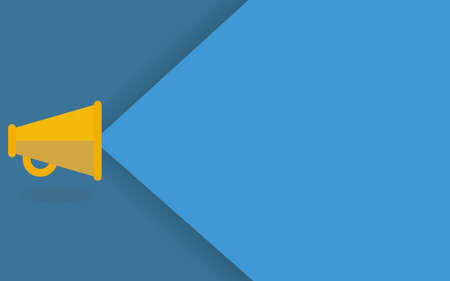 Megaphone banner to place text or product. Vector.のイラスト素材