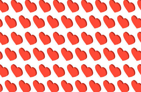 Hearts background. Vector. Isometric. Pattern.