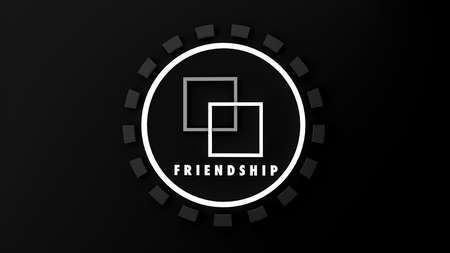 Abstract with the word friendship. Concept. 3D illustration. Background. Icon.の写真素材