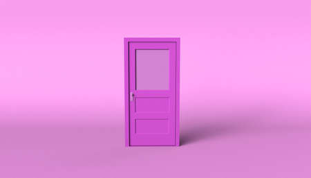 Green door closed. 3D illustration.の写真素材