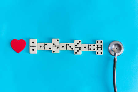 Heart health concept. Electrocardiogram with . Copy space.の写真素材