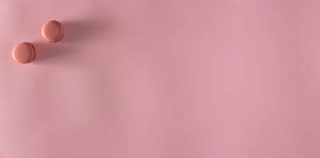 French pastel pink macaron dessert. Copy space. Selective focus.の写真素材