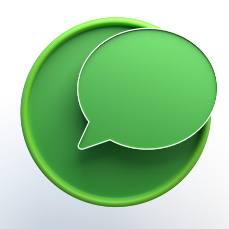 Message icon isolated white. 3D illustration. app.の写真素材