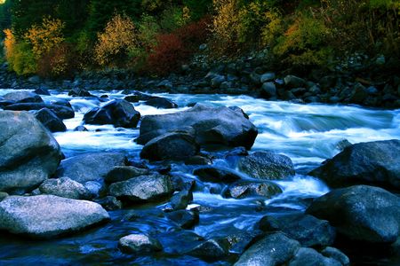 North fork of the Payette River in central Idaho autumn
