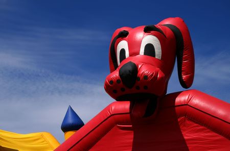 Children's inflatable fun ride at small county fair, Idaho