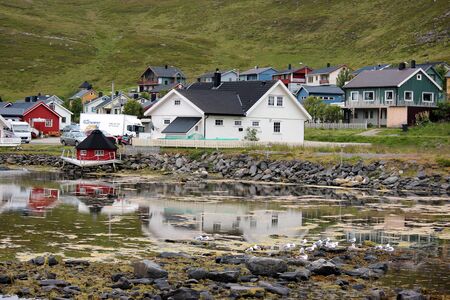 Morning in Skarsvag, Municipality Nordkappのeditorial素材