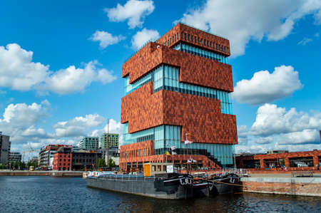 Antwerp, Belgium - July 12, 2019: Museum aan de Stroom ('Museum by the River'), the largest museum in Antwerp, Belgiumのeditorial素材