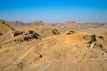 Yazd, Iran - December 5, 2015: Tower of Silence, or Dakhme, burial site of Zoroastrians in Yazd, Iranの写真素材