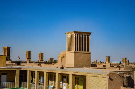 Yazd, Iran - December 5, 2015: Cityscape of Old Town of Yazd with its traditional windcatchers in Iranのeditorial素材