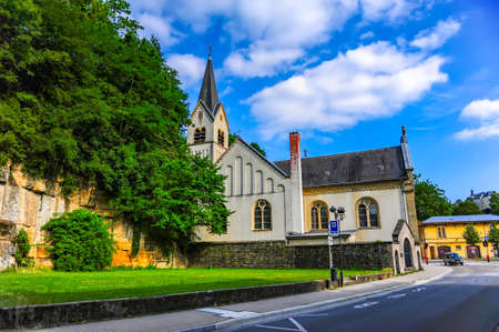 Luxembourg city, Luxembourg - July 15, 2019: Romanian Orthodox church of the Nativity of the Lord in the Old Town of Luxembourg city in Europeの写真素材