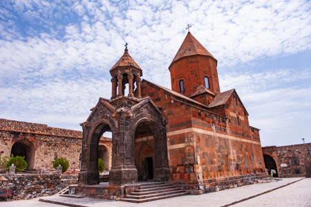 Khor Virap, Armenia - July 18, 2015: The Church of the Holy Mother of God of the Khor Virap monastery in Armenia, a major pilgrimage siteの写真素材