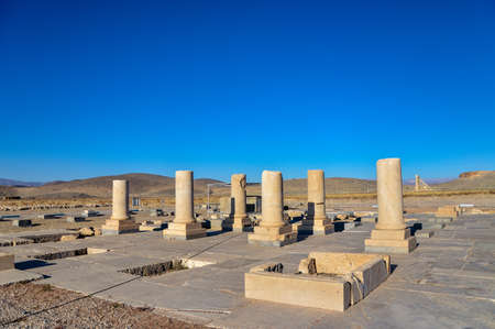Ruins of the Private Palace at the ancient capital of the Achaemenid empire, Pasargadae, near Shiraz in Iranの写真素材