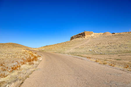 Tall-e Takht, or the Throne Hill, also known as Solomon's mother's throne, located in Pasargadae, Iranの写真素材