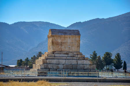 Pasargadae, Iran - December 16, 2015: Tomb of Cyrus the Great at Pasargadae, UNESCO world heritage site in Iranのeditorial素材