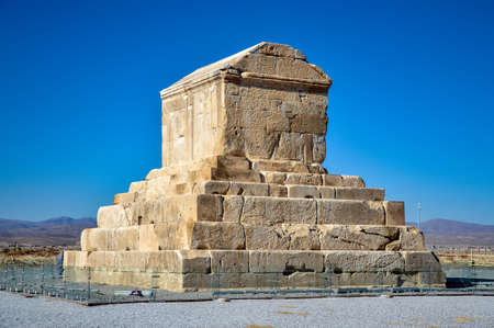 Pasargadae, Iran. Tomb of Cyrus the Great, the founder of Achaemenid empire in ancient Persiaのeditorial素材