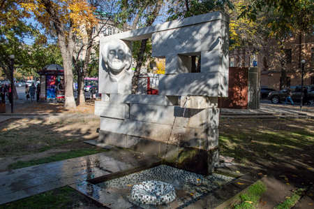 Yerevan, Armenia - October 31, 2019: Memorial to Sayat Nova, a renowned Armenian poet and composer, in downtown Yerevan, Armeniaのeditorial素材
