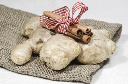 fresh juicy spicy ginger rootの写真素材