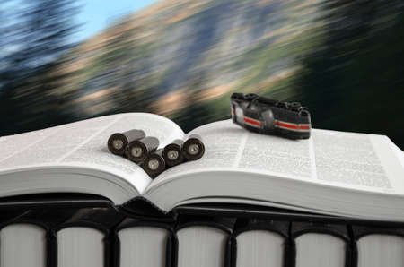 crime story book with details and dark background