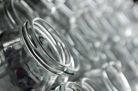 many empty jars for home-made preservesの写真素材
