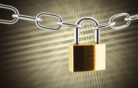 illustration of padlock with copyspace 3D illustrationの写真素材
