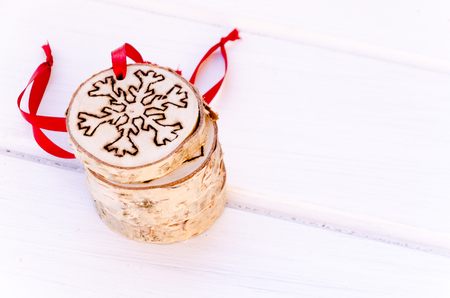 Homemade christmas ornamentの写真素材