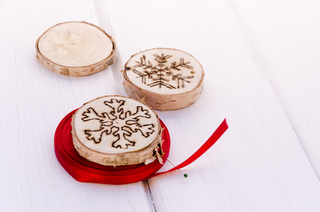 Homemade christmas ornamentの写真素材