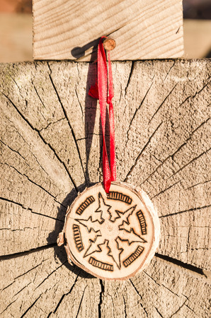Homemade christmas ornamentの写真素材