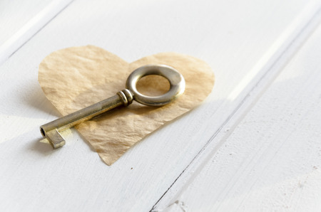 On Valentine's Day you get a key to my heart on white backgroundの写真素材