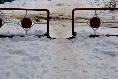 entrance to the territory of the old kindergartenの写真素材