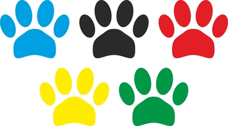 Paws colorful illustration.のイラスト素材