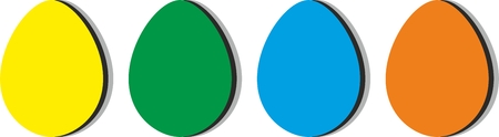 Four Easter eggs illustration on white background.のイラスト素材