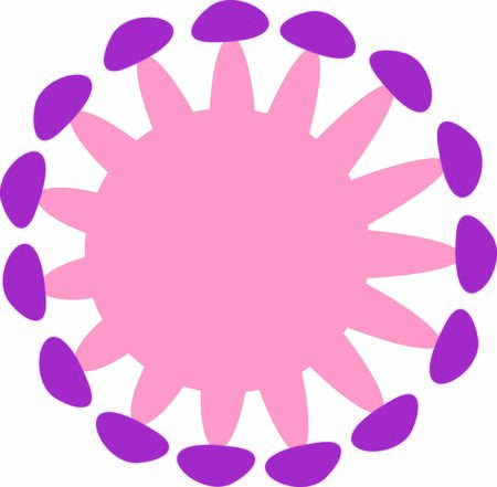 Isolated coronavirus bacteria illustration, cell of coronavirus, coronavirus iconのイラスト素材