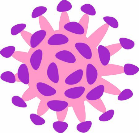 Isolated coronavirus bacteria illustration, cell of coronavirus, simple coronavirus iconのイラスト素材