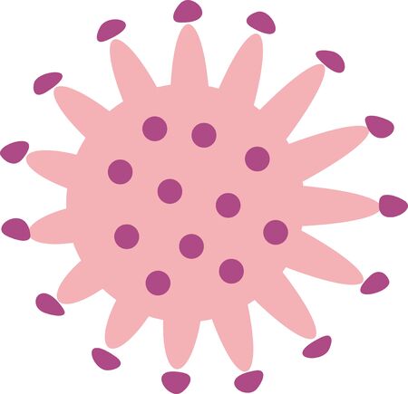Isolated coronavirus bacteria illustration, cell of coronavirus, simple coronavirus iconのイラスト素材