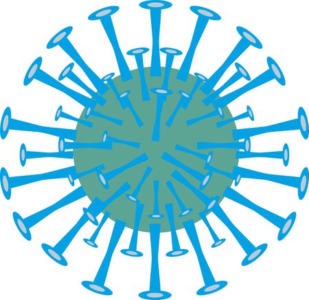 Isolated coronavirus bacteria illustration, cell of coronavirus, simple coronavirus iconのイラスト素材