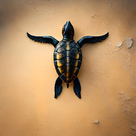 Turtle on the wall. Ai generatedの素材