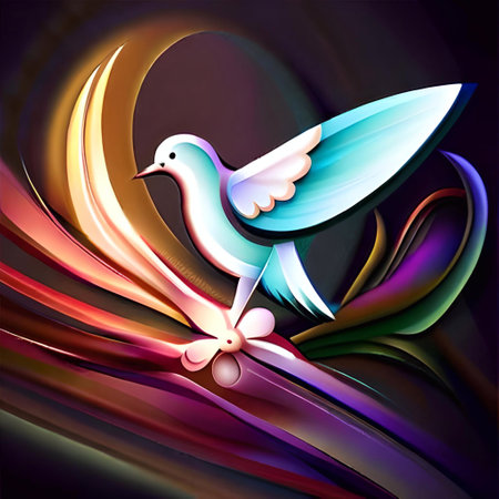 Dove of peace on abstract background. EPS 10 vector file included. Ai generatedの素材