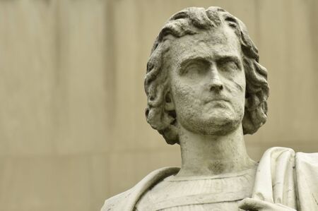 the head of shoulders of the Christopher Columbus statue in Brooklyn, N.Y.のeditorial素材