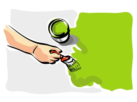 illustration of an house painter at workのイラスト素材