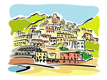 Positanoのイラスト素材