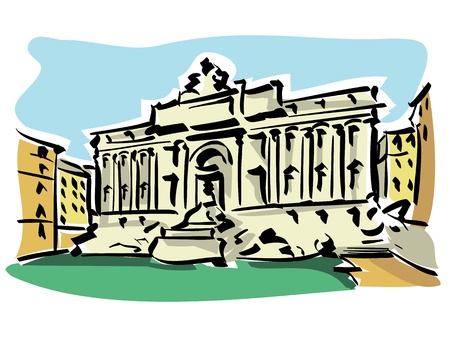 Rome  Trevi Fountain のイラスト素材