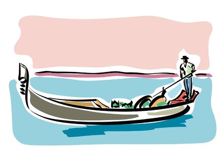 Venetian gondolaのイラスト素材