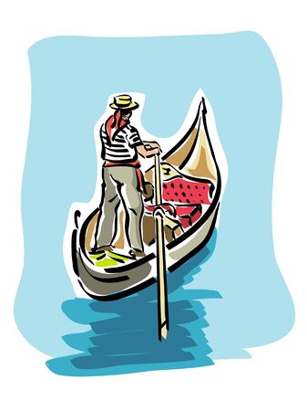 Venetian gondolaのイラスト素材